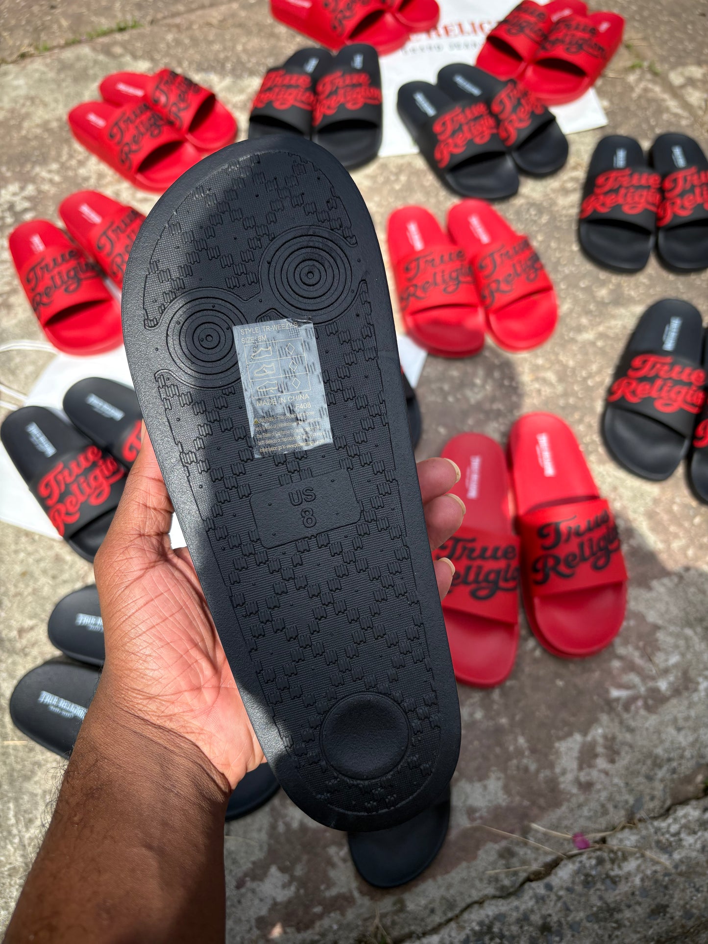 True Religion Slides "Black"