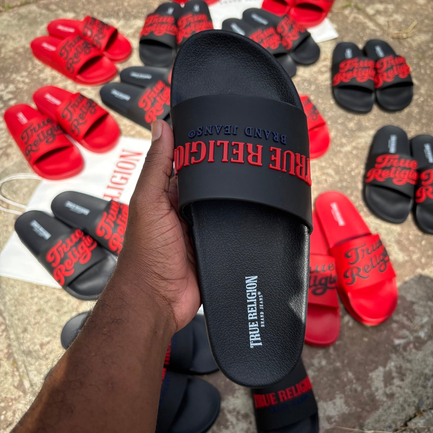 True Religion Slides "Black"