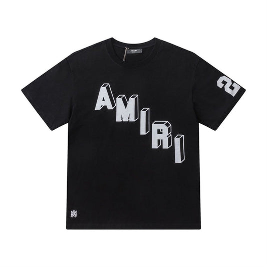 Amiri Logo Flocked Hockey Skater T-Shirt 'Black'