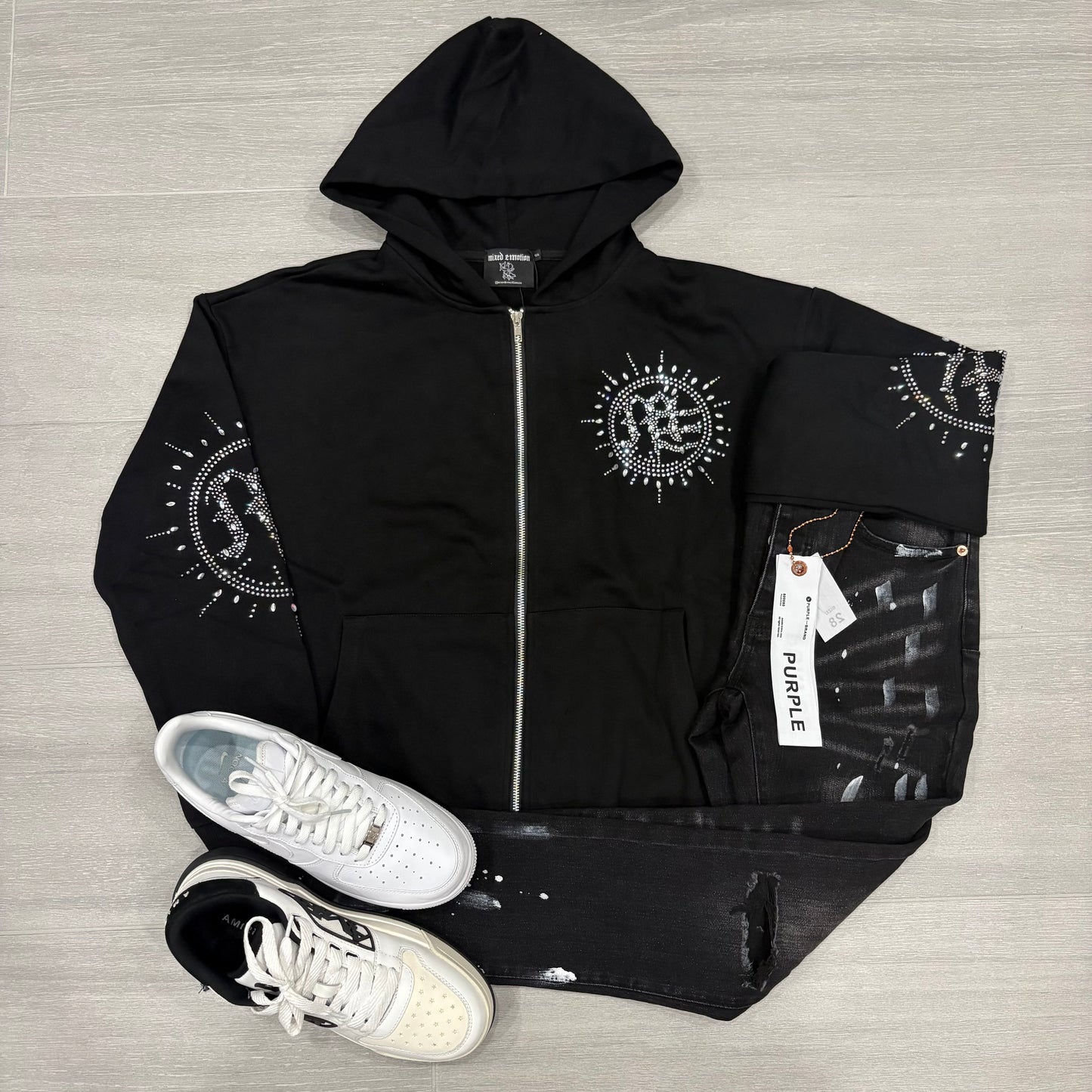 Mixed Emotions Hoodie "RHINESTONE"