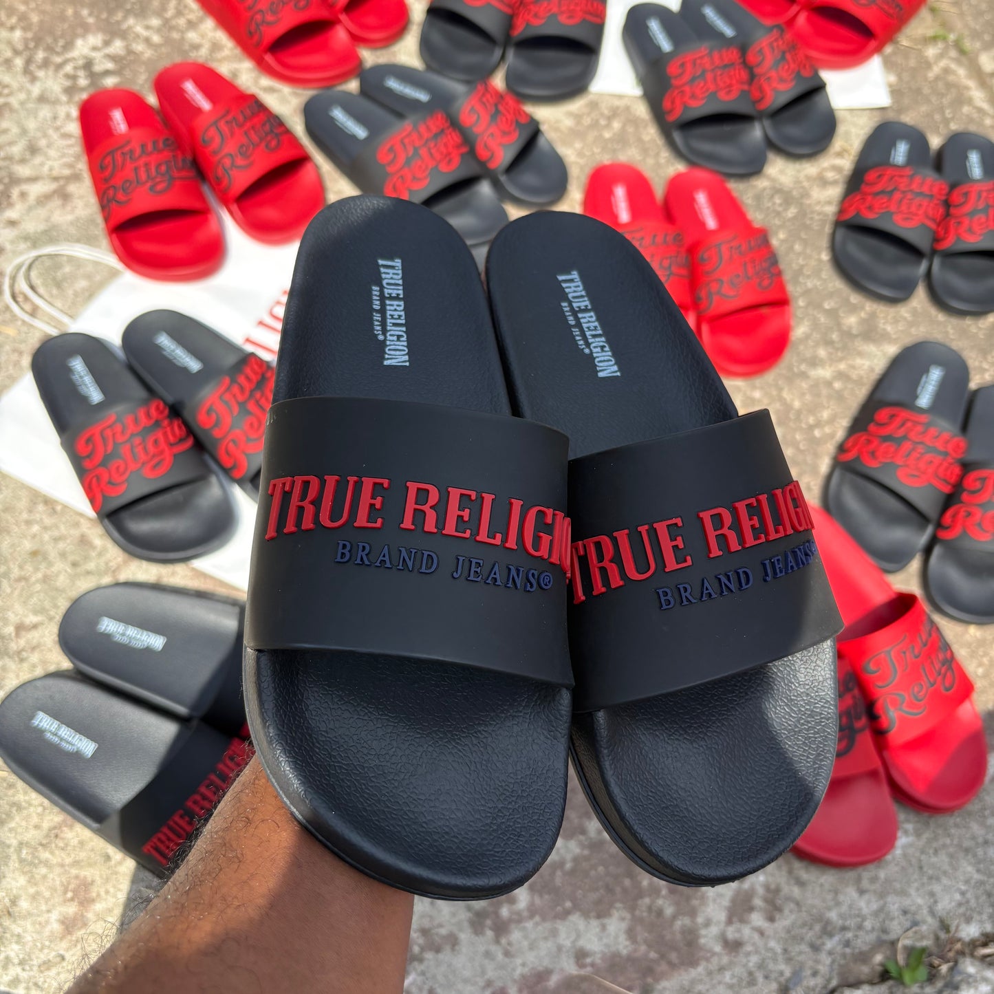 True Religion Slides "Black"