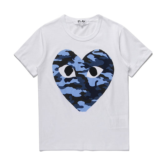 Comme des Garcons PLAY Blue Camouflage Heart 'White'