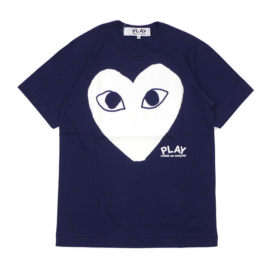 Comme des Garcons PLAY Heart Text T-shirt 'Navy'